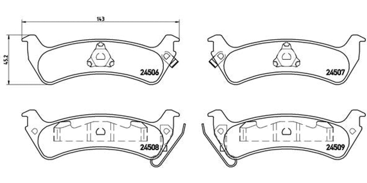 Brake Pads Rear Set (Brembo) (P37012)