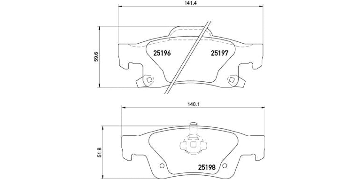 Brake Pads Rear Set (Brembo) (P37016)