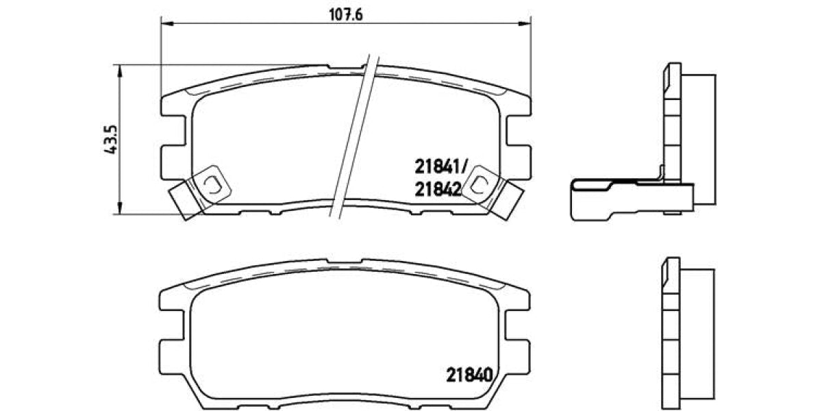 Brake Pads Rear Set (Brembo) (P54018)