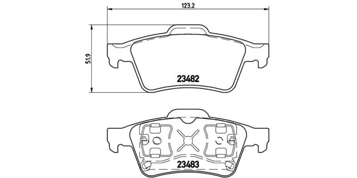 Brake Pads Rear Set (Brembo) (P59044)