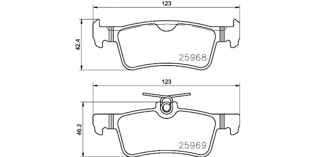 Brake Pads Rear Set (Brembo) (P61126)