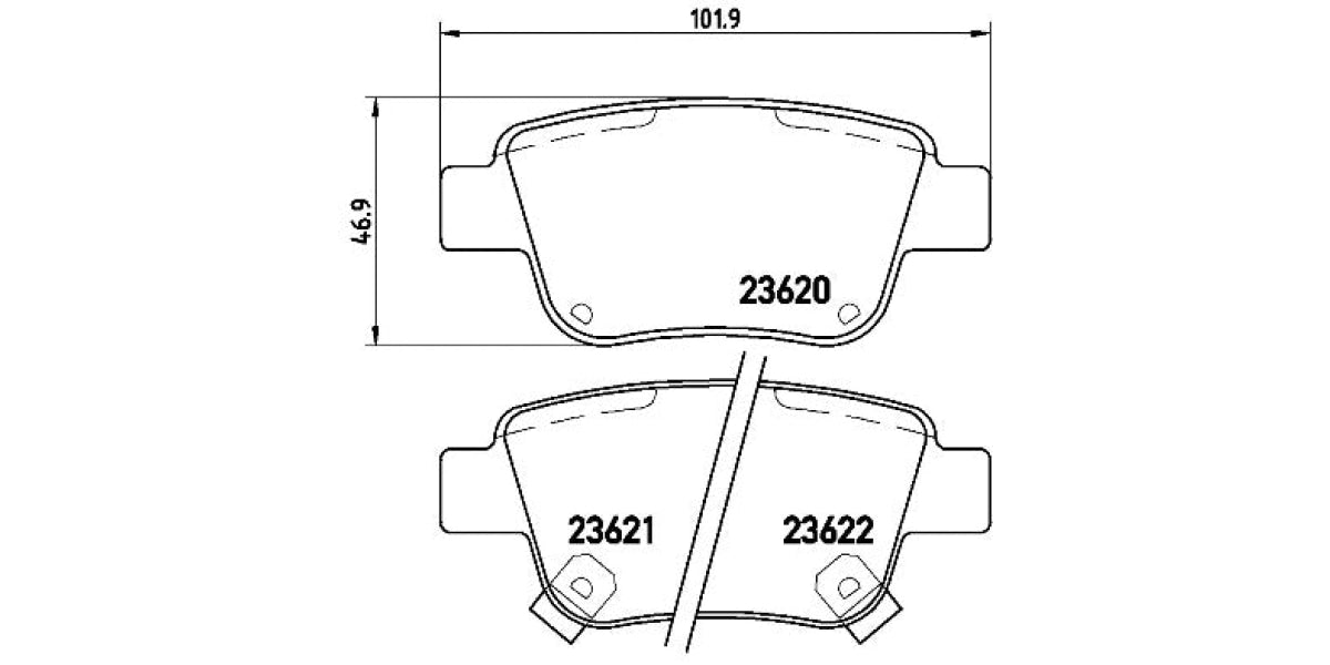 Brake Pads Rear Set (Brembo) (P83047)