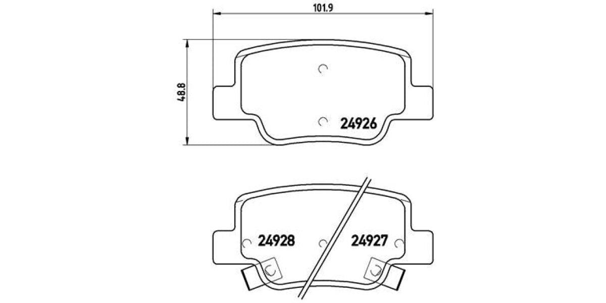 Brake Pads Rear Set (Brembo) (P83114)