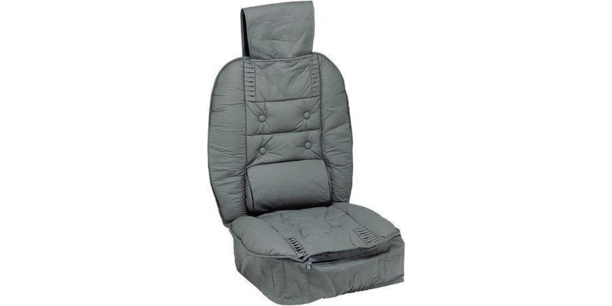 Car Seat Cover Delux Cushion Grey 1Pc CS05GY -Modern Auto Parts!