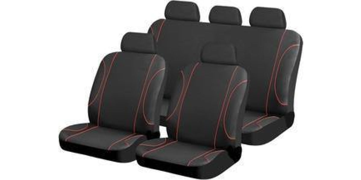 Car Seat Cover Car Seat Cover Set 11Pc Black Red SA142 -Modern Auto Parts!