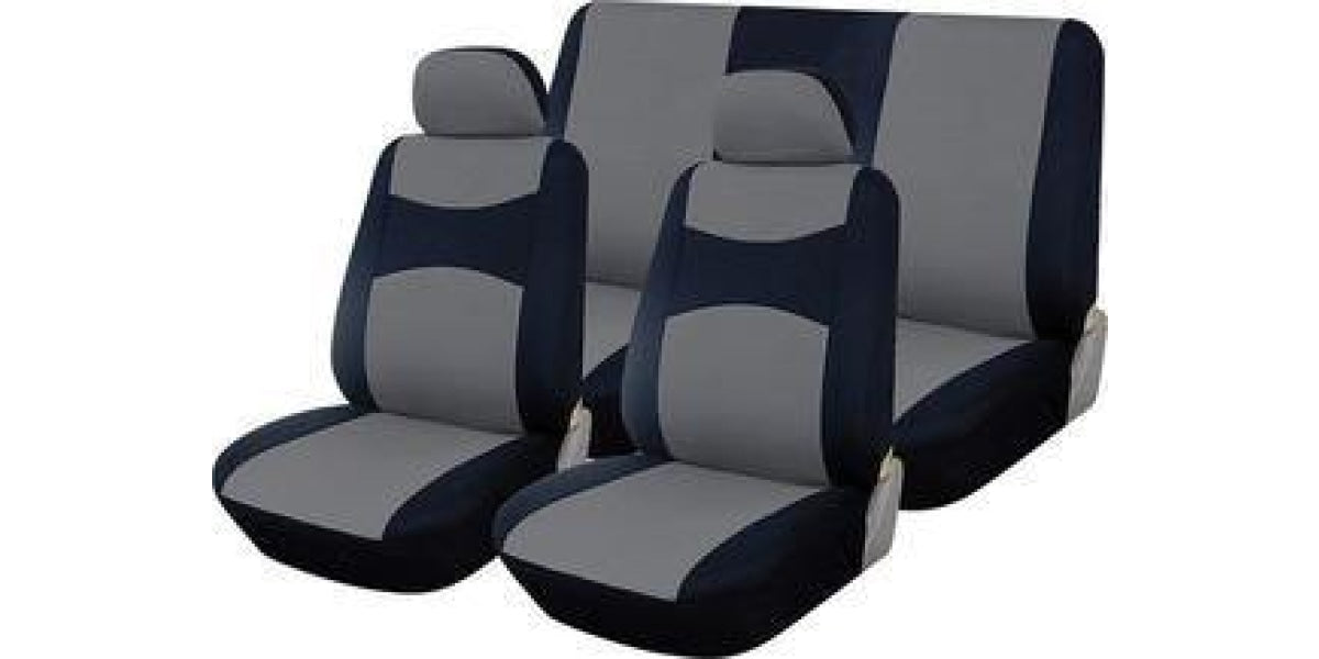Car Seat Cover Car Seat Cover Set 11Pc Black/Grey SA158 -Modern Auto Parts!