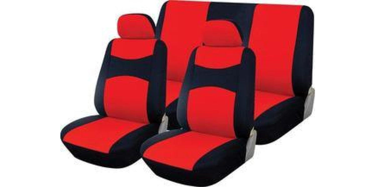 Car Seat Cover Car Seat Cover Set 11Pc Black/Red SA157 -Modern Auto Parts!