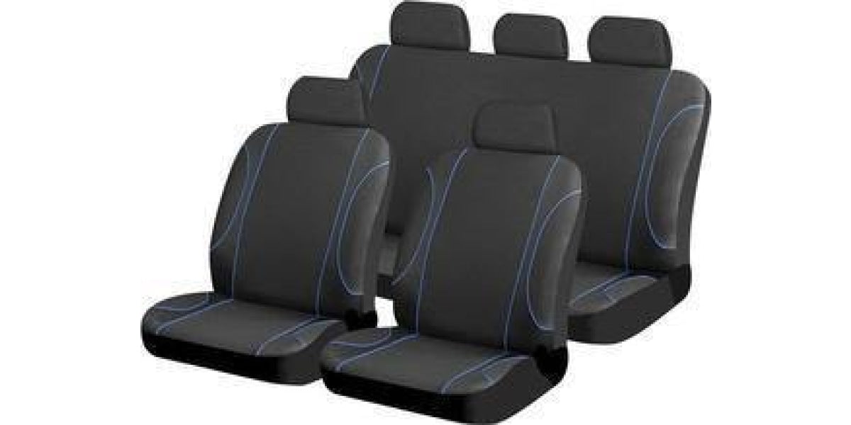 Car Seat Cover Car Seat Cover Set Black/Blue SA140 -Modern Auto Parts!