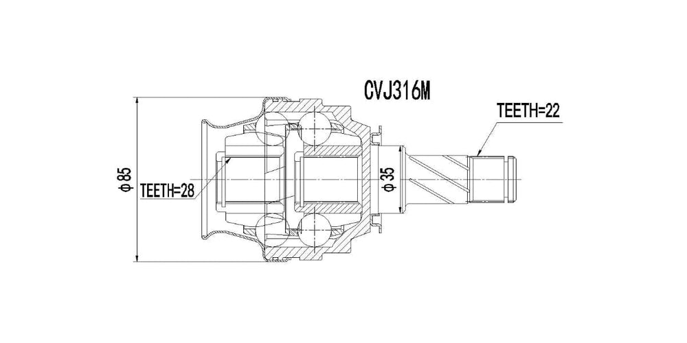 Inner Cv Joint Opel Corsa 130I,Tigra,Corsa CVJ316M