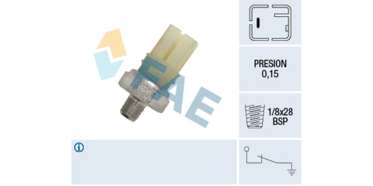 Oil Pressure Switch 0.15 1/8X28Bsp Nissan (Ca18Der,Sr20Det,Qg16De,Qg18De,E13,E15,Vq20,Vw39,Cr14,Vq35,Sr20) (FAE 12420)