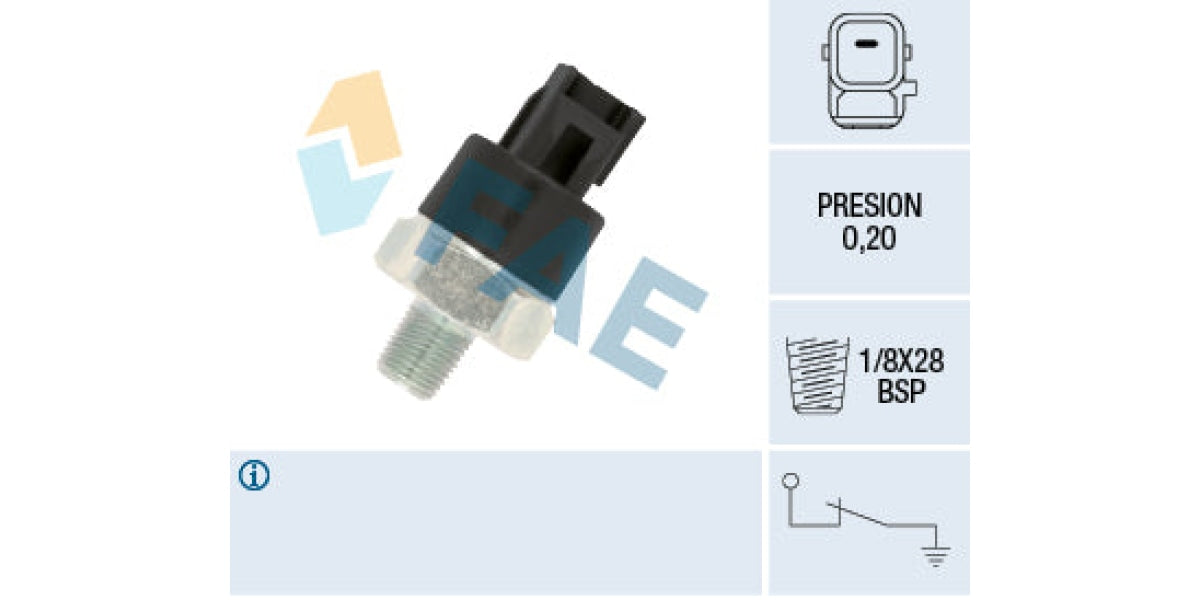 Oil Pressure Switch 0.2 1/8X28Bsp Citroen,Honda,Toyota (1Kr-Fe,K24,K20,2Jz,4Zz,1Zr,2Zr,1Ad,1Nr,2Ad,2Az,3S,5S,1Mz) (FAE 12550)