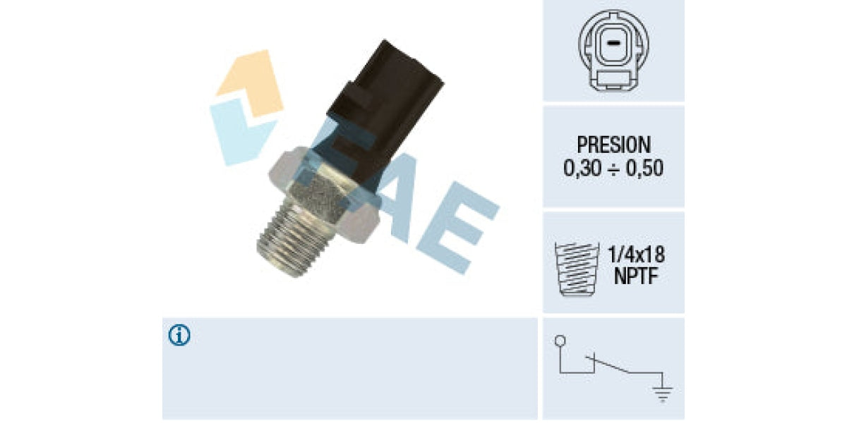 Oil Pressure Switch 0.30 1/4X18Npt Citroen Ford (Rocam Duratec Zetec Z6 Endura) (Fae 12610Fae)