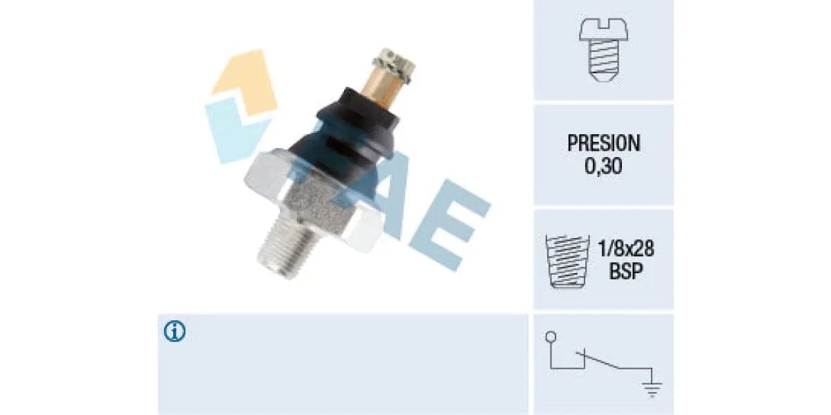 Oil Pressure Switch 0.30 1/8X28Bsp Ford,Mazda (B6,Fe,F6,Na,Vc,Ua,Ma,Va) (FAE 10610)