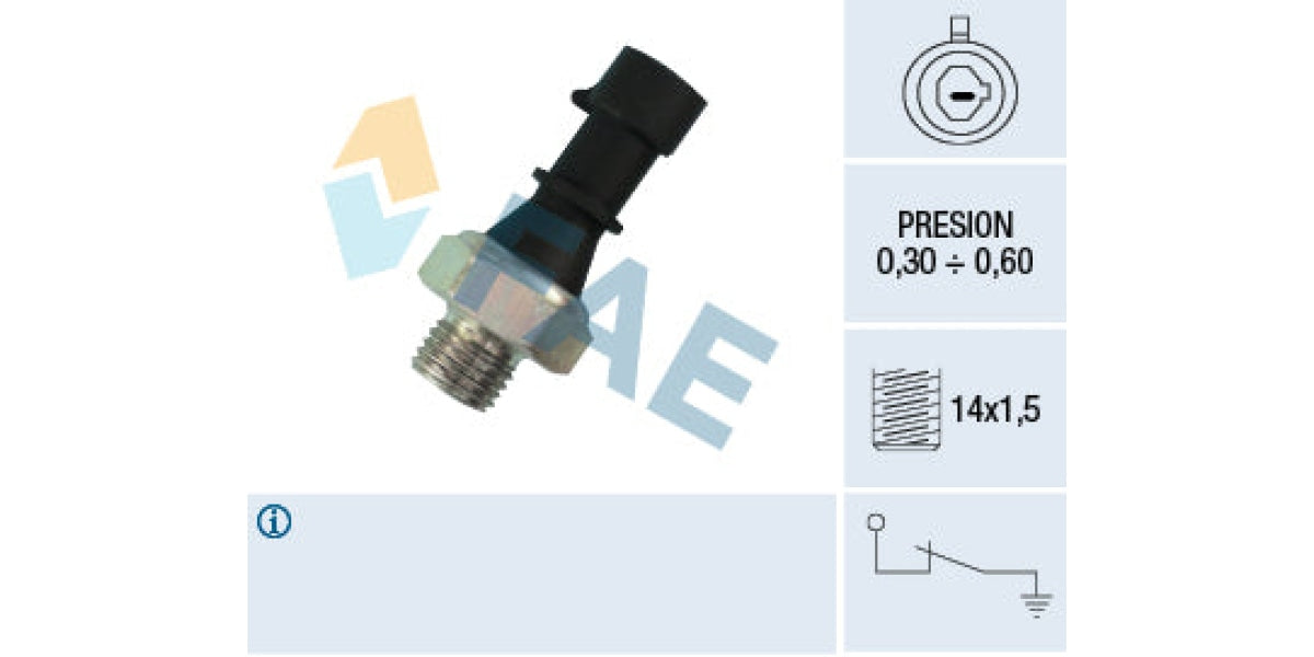 Oil Pressure Switch 0.30 M14X1.50 Alfa,Chev,Deawoo,Fiat,Isuzu,Opel,Peugeot,Saab (FAE 12430)