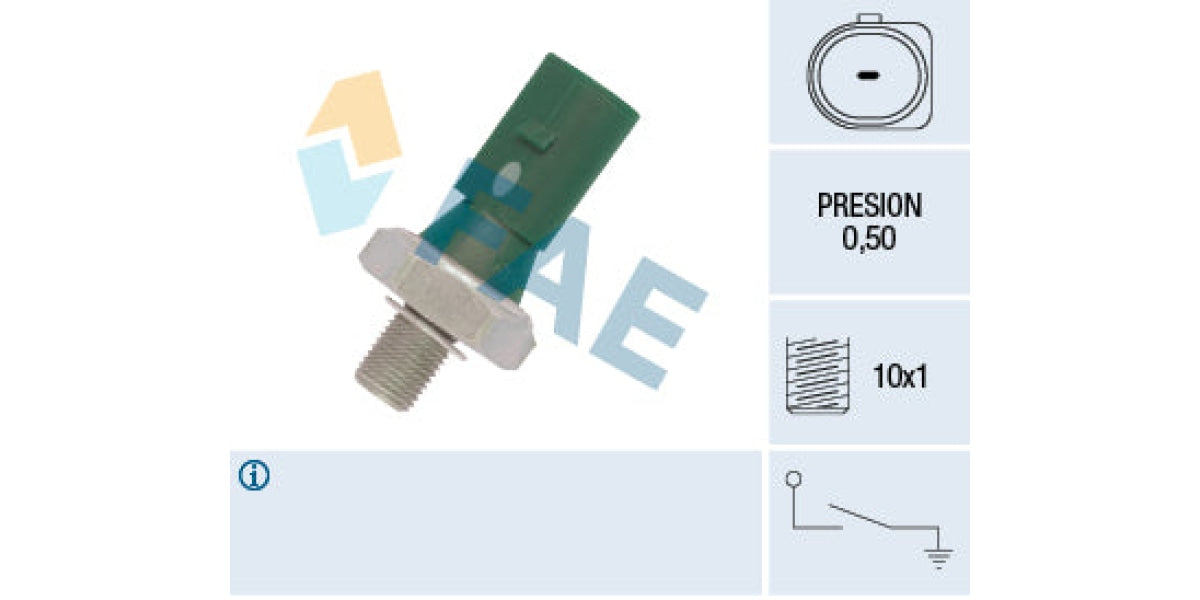 Oil Pressure Switch 0.50 M10X1.00 Audi,Vw,Seat (Agn,Agu,Aum,Blx,Bly,Aeb,Bfb,Bex,Alt,Asn,Ars,Bbj) (FAE 12881)