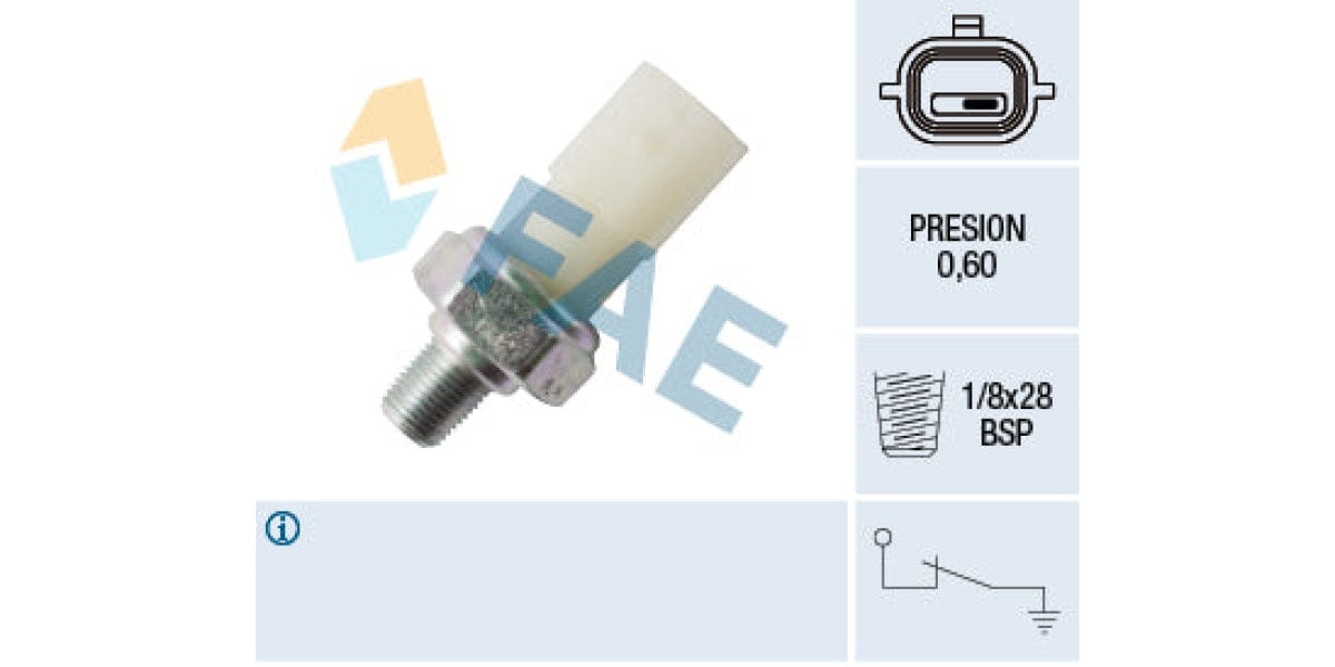Oil Pressure Switch 0.6 1/8X28 Bsp Renault (M4R714,H5F408) (FAE 12699)