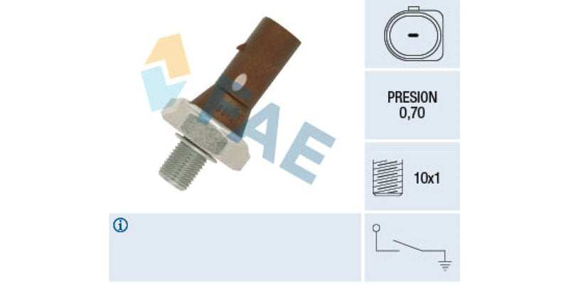 Oil Pressure Switch 0.70 M10X1.00 Audi,Vw,Seat (Bjm,Bjk,Axb,Bkd,Amf,Ccz,Avq,Bmm,Agy,Ahf) (FAE 12890)