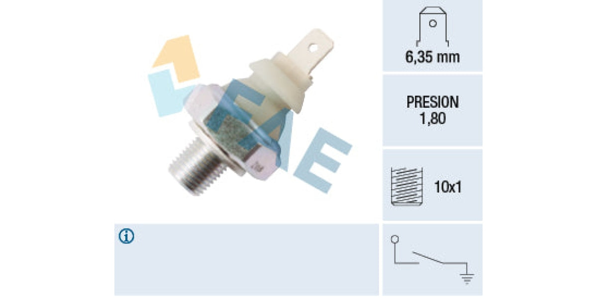 Oil Pressure Switch 1.80 M10X1.00 Audi,Vw (Gf,Et,Gy,Hm,Aal,Acg,Ach,Bbv,Bcs,Afx) (FAE 12910)