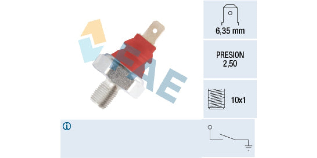 Oil Pressure Switch 2.50 M10X1.00 Audi A6 (Abc,Aah) (FAE 12950)