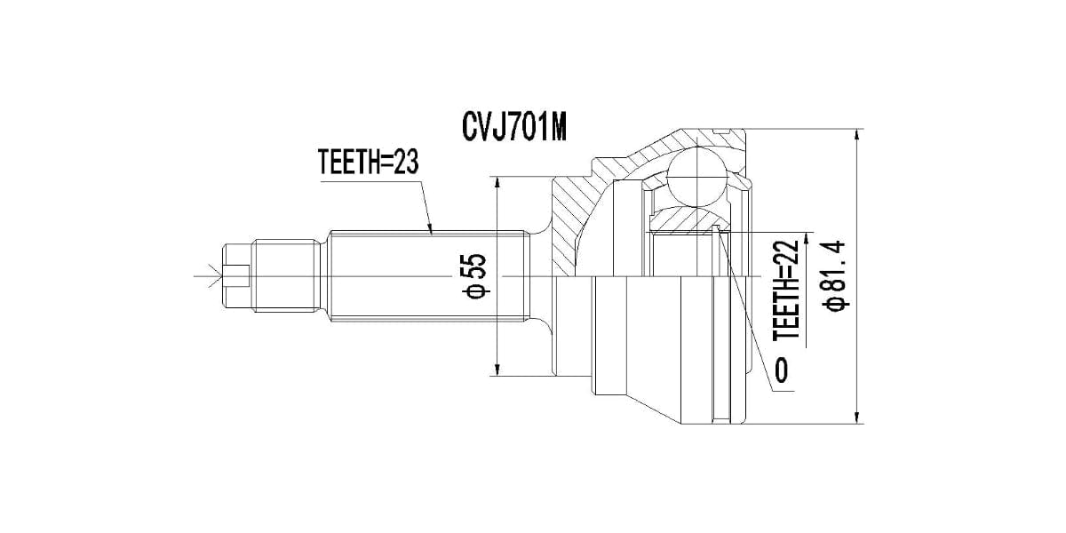 Outer Cv Joint Ford Escort 1.3L,1.6L,Xr3,Bantam,Rustler 1981-1994 at Modern Auto Parts!