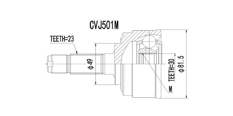Outer Cv Joint Honda 130,150 1984-1989 at Modern Auto Parts!