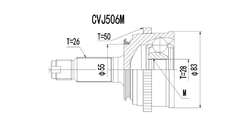 Outer Cv Joint Honda 150 Sohc,150I,160I,Civic 150I,160I,180I 1992-2003 at Modern Auto Parts!