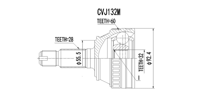 Outer Cv Joint Landrover Freelander K18,Td4,Kv6 1998-2006 at Modern Auto Parts!