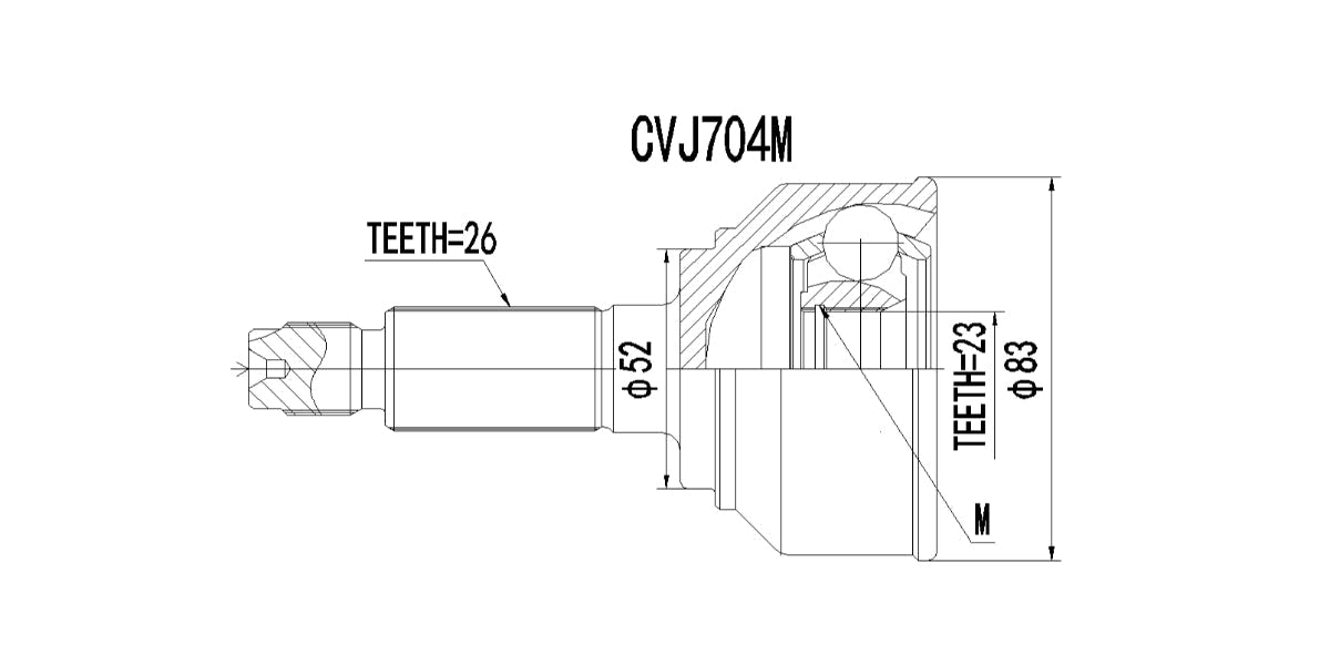 Outer Cv Joint Mazda 323 160 Midge/Sti,626 1.6S 1991-2003 at Modern Auto Parts!