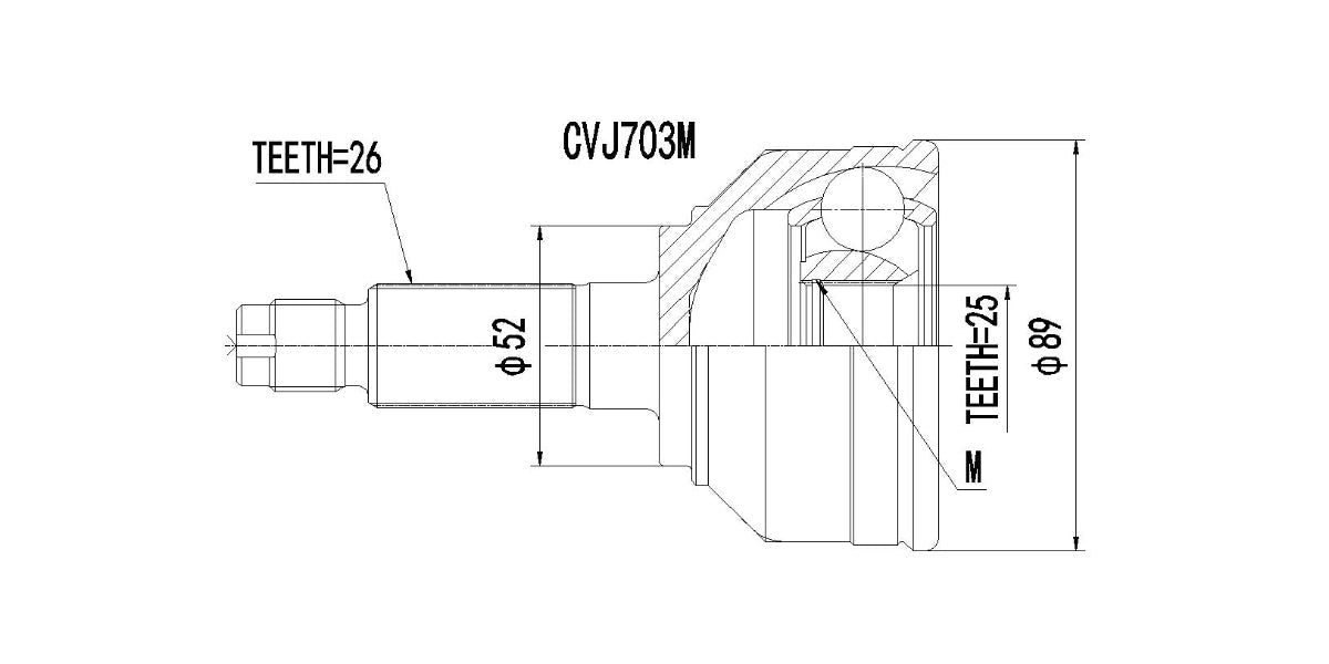 Outer Cv Joint Mazda 626 1.8L,2.0,Egi,Sli 1989-1993 at Modern Auto Parts!