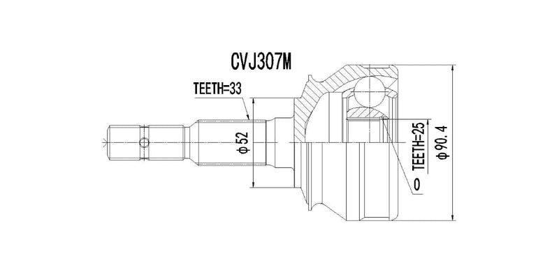 Outer Cv Joint Opel Ascona 1.6Gl Gls,Astra,Kadett 200I,Monza,Zafira 2001-2006,1990-1193,1986-1989 at Modern Auto Parts!