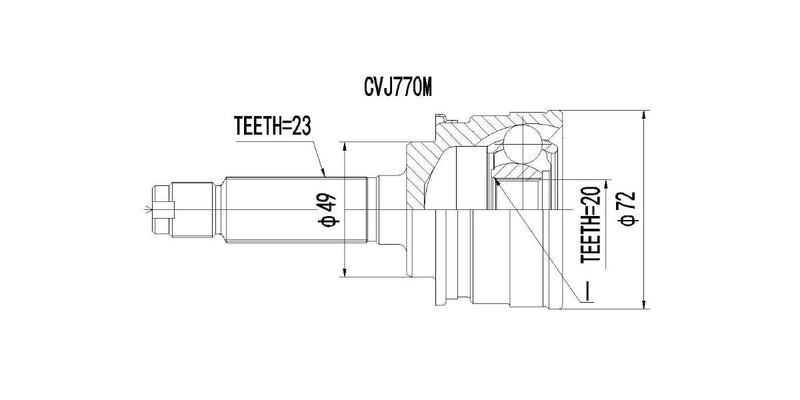 Outer Cv Joint Tata Indica 1.4 Lei,1.4D,Vista 1.4,Indigo 1.4 2005-2015 at Modern Auto Parts!