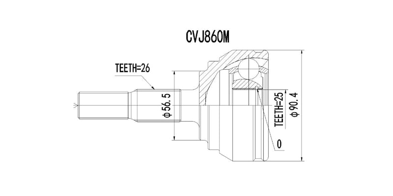 Outer Cv Joint Volvo 850 2.3 Turbo,2.5,S70 2.4 1994-2003 at Modern Auto Parts!