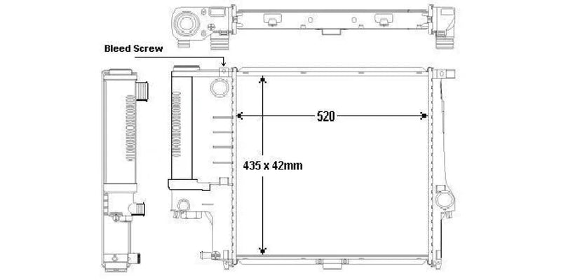 Radiator Aluminium Bmw 520/525 E-Class( Behr-Mahle ) 5200982 ~Modern Auto Parts!
