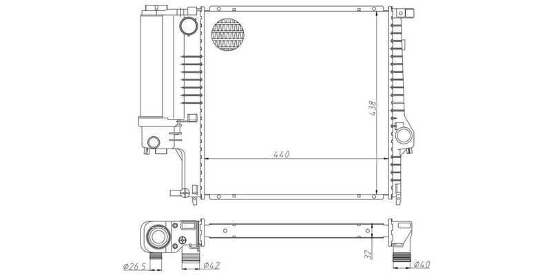 Radiator Bmw 316I,318I [E36] M40,M42,M43,M44 1992-1999 at Modern Auto Parts!