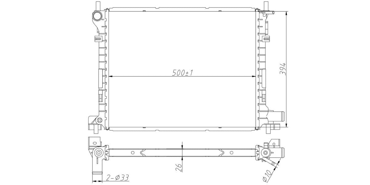 Radiator Ford Fiesta[2] 1.3I,1.6,Ikon 1.3I,1.6I,Bantam Rocam,Endura 2001-2011 at Modern Auto Parts!