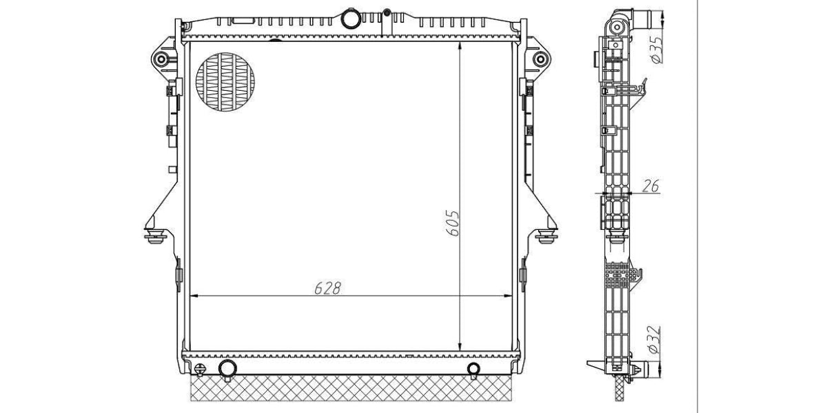 Radiator Ford Ranger 3.2 Tdci (Mz-Cd) 5 Cyl 2012-> at Modern Auto Parts!