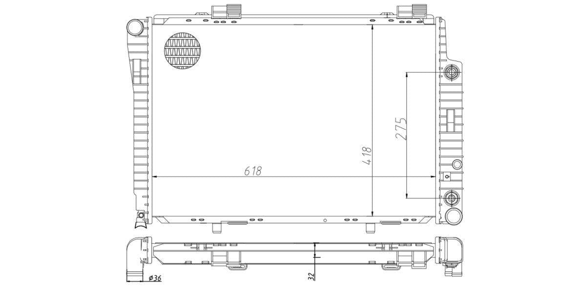 Radiator Mercedes C180,C200,C220,C230,C280 [W202] M111.920/941/961/974/970,M112.902/940 1994-2000 at Modern Auto Parts!