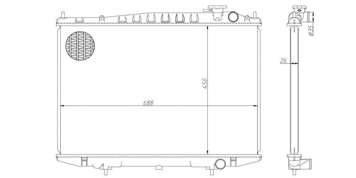 Radiator Nissan Hardbody 2.0,2400I Na20S,Ka20De,Ka24E,De 1999-2008 at Modern Auto Parts!