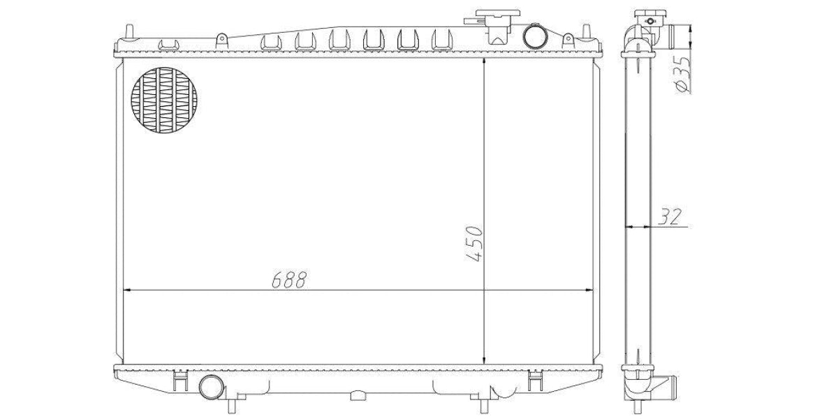 Radiator Nissan Hardbody 2.7D,3.2D Td27,Qd32 1999-2008 at Modern Auto Parts!