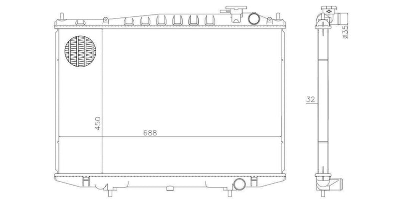 Radiator Nissan Hardbody 3.0I,3.0Td Vg30E,Zd30Ddt,Vg33E 1999-2008 at Modern Auto Parts!