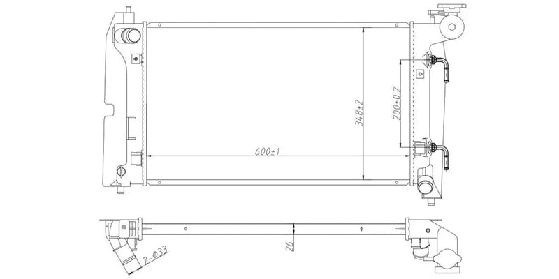 Radiator Toyota Corolla Sedan 3Zz-Fe,1Zz-Fe 2002-2007 at Modern Auto Parts!