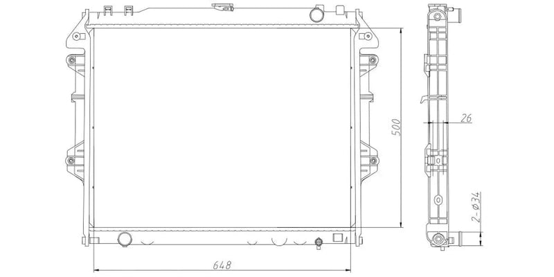 Radiator Toyota Hilux 2.0 Vvt-I,2.7Vvt-I 1Tr,2Tr-Fe 2005-2016 at Modern Auto Parts!