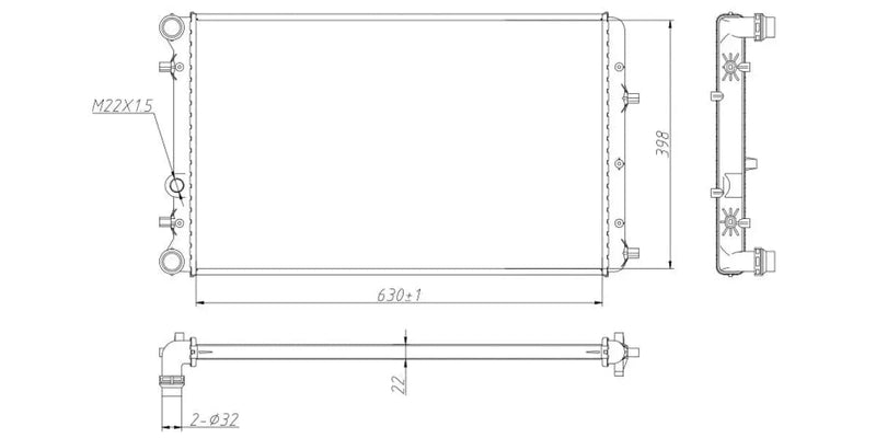 Radiator Vw Crosspolo,Polo,Polo Classic,Vivo Bts,Cls,Blm,Clp,Bah,Bud,Cay,Cln,Asz 2004-2014> at Modern Auto Parts!