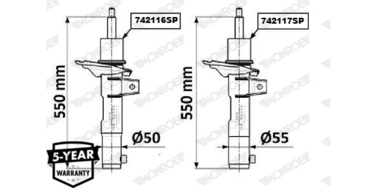 Shock Front Audi A3 Rs3 Vw Golf 7 (Monroe)(742117Sp) Absorber