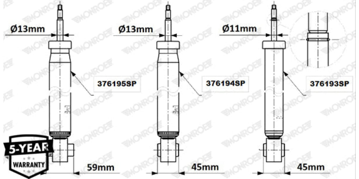 Shock Rear Audi A3/s3 Vw Golf 7 2012-2016> (Monroe)(376194Sp) Absorber