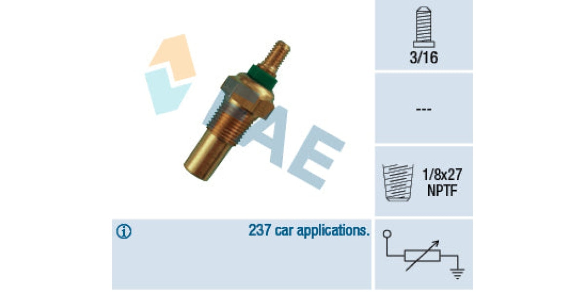 Temperature Switch 1Pin 1/8X27Nptf Ford (Cvh Zetec Rocam Endura) (Fae) (32010Fae) Sensor