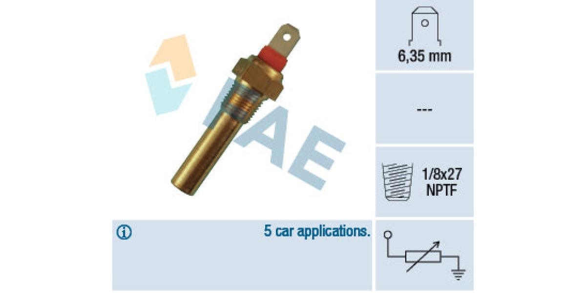 Temperature Switch 1Pin 1/8X27Nptf Ford Mazda (F8 F2 Wl Wlt) Mitsubishi (4D56) (Fae) (31640) Sensor