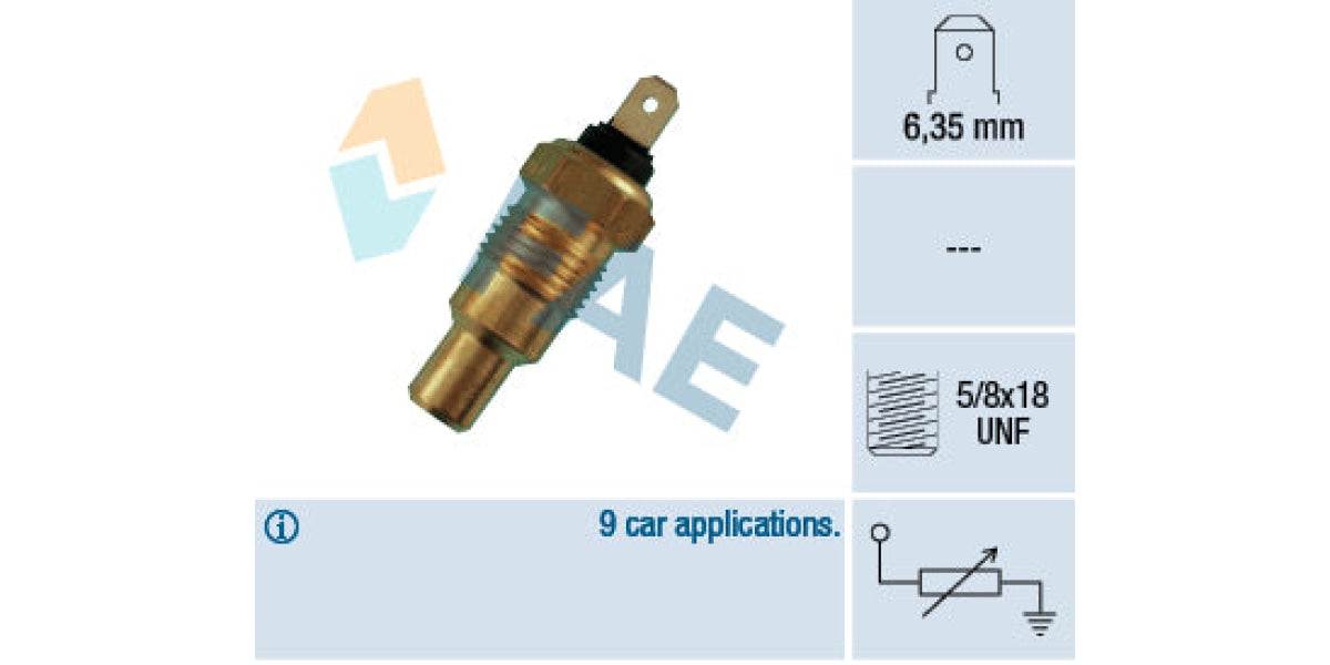 Temperature Switch 1Pin 5/8X18Unf Alfa 155 Ts (Ar67) Fiat Uno 1400 T (146A8) (Fae) (31490) Sensor