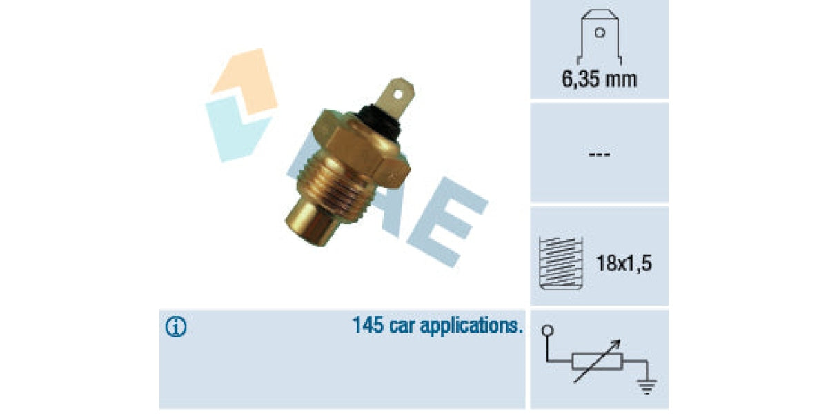 Temperature Switch 1Pin M18X1.5 Peugeot (Xc6 Xc7 Xd4 Xm7 Xn1 Xn2) Renault 5 (8-10 C2J) (Fae) (31020)