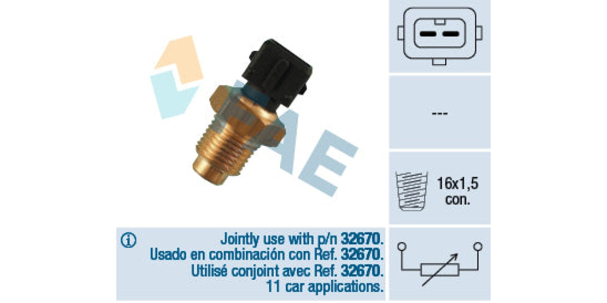 Temperature Switch 2Pin M16X1.5 Fiat 176A3.000 (Fae) (32540) Sensor